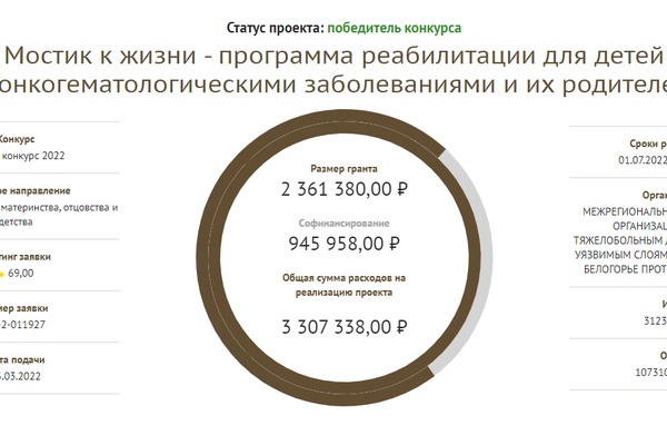 Наш проект стал победителем конкурса Фонда Президентских грантов