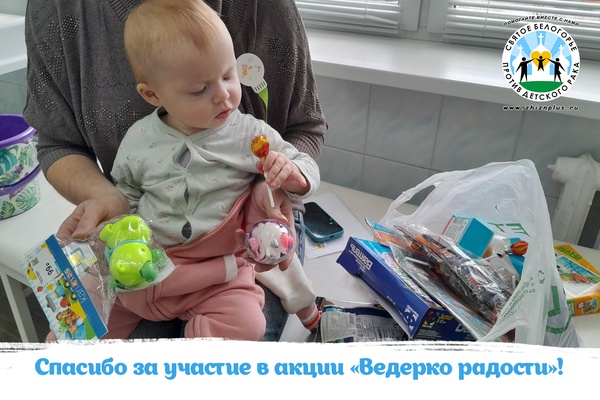 Спасибо за поддержку проекта "Ведёрко радости"!